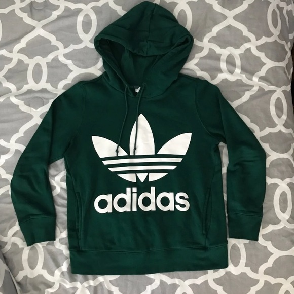 adidas trefoil hoodie collegiate green